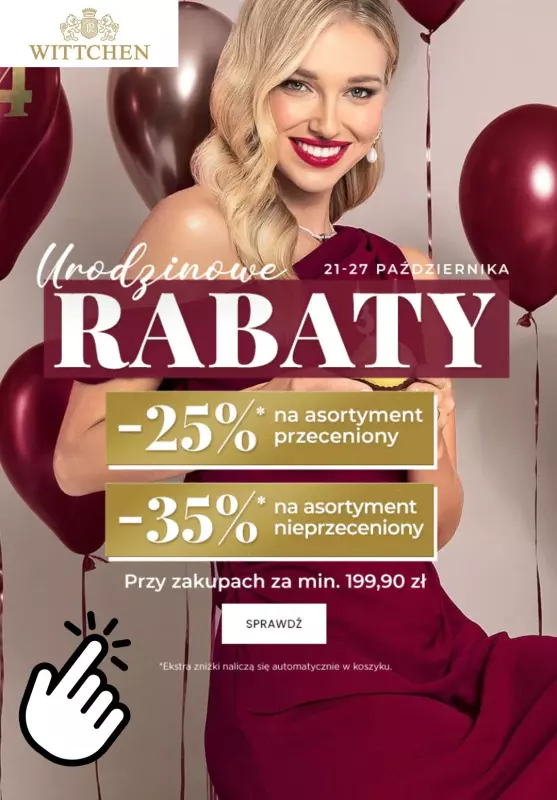 Wittchen - gazetka promocyjna Urodzinowe Rabaty od 25% do 35% od wtorku 22.10 do niedzieli 27.10