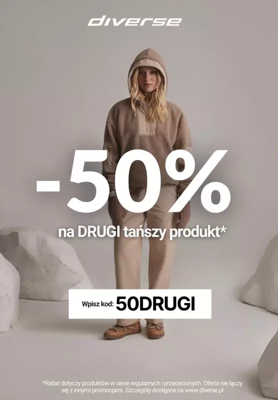 Diverse - gazetka promocyjna -50% na drugi produkt! od wtorku 09.01 do niedzieli 14.01