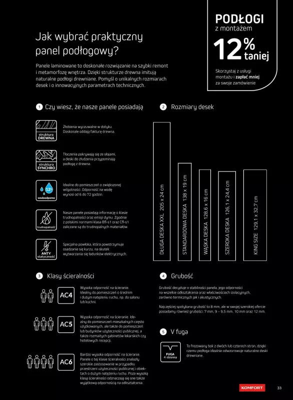 Komfort - gazetka promocyjna Podłogi i drzwi od piątku 16.08 do piątku 31.01 - strona 33