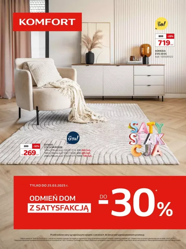 Komfort - gazetka promocyjna Gazetka od środy 19.02 do wtorku 25.03