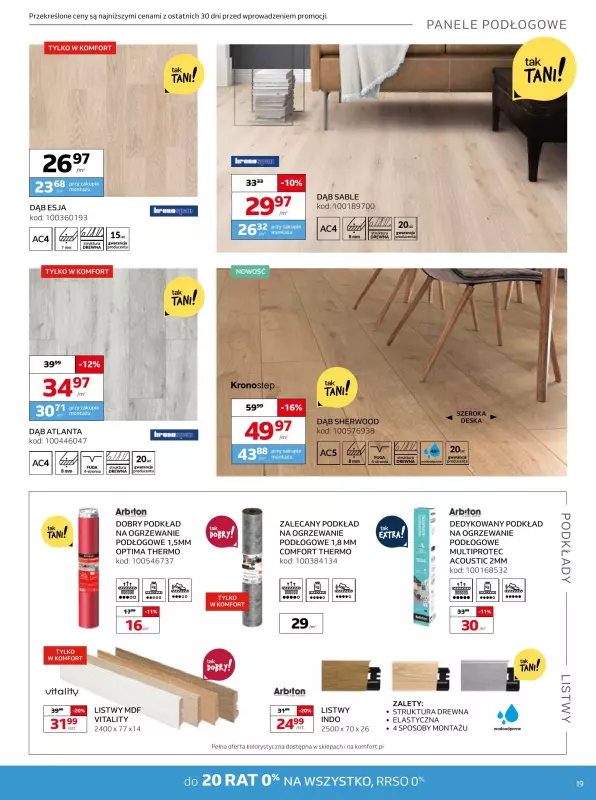 Komfort - gazetka promocyjna Gazetka od środy 13.08 do wtorku 16.09 - strona 19