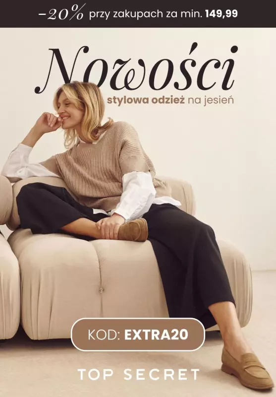 Top Secret - gazetka promocyjna Nowości - stylowa odzież na jesień! od poniedziałku 30.09 