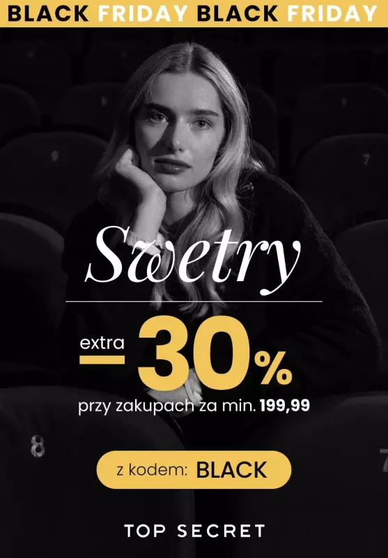 Top Secret - gazetka promocyjna BLACK FRIDAY - Swetry od 89,99 PLN od piątku 22.11 