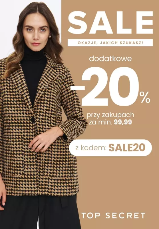 Top Secret - gazetka promocyjna Dodatkowe -20% na SALE przy min. 99,99 od wtorku 24.12 