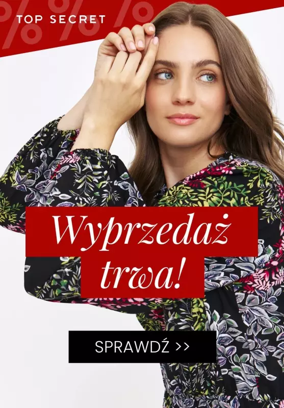 Top Secret - gazetka promocyjna WYPRZEDAŻ trwa! od poniedziałku 13.01 do niedzieli 19.01