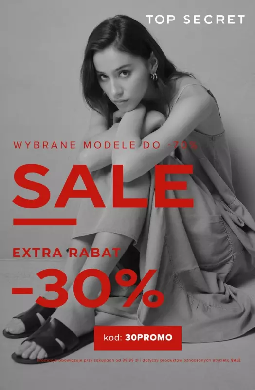 Top Secret - gazetka promocyjna Extra -30% na wyprzedaż od wtorku 09.09 do środy 17.09