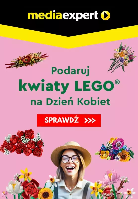Media Expert - gazetka promocyjna Podaruj kwiaty LEGO na Dzień Kobiet od poniedziałku 04.03 do niedzieli 10.03