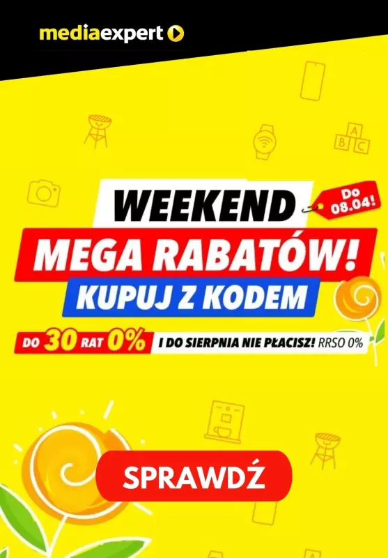 Media Expert - gazetka promocyjna Weekend MEGA rabatów! od piątku 05.04 do poniedziałku 08.04