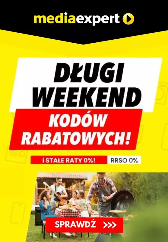 Media Expert - gazetka promocyjna Długi weekend kodów rabatowych! od czwartku 02.05 do niedzieli 05.05