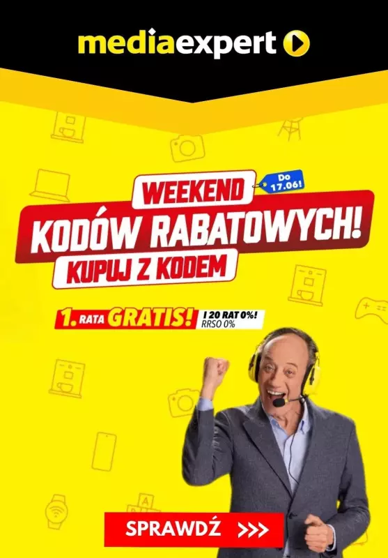 Media Expert - gazetka promocyjna Weekend kodów rabatowych! od piątku 14.06 do poniedziałku 17.06