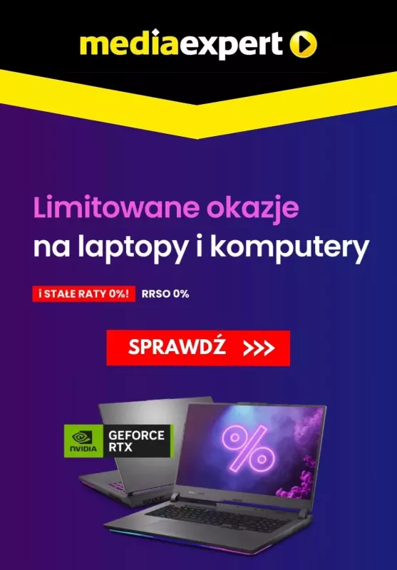 Media Expert - gazetka promocyjna Limitowane okazje na laptopy od wtorku 16.07 do środy 17.07