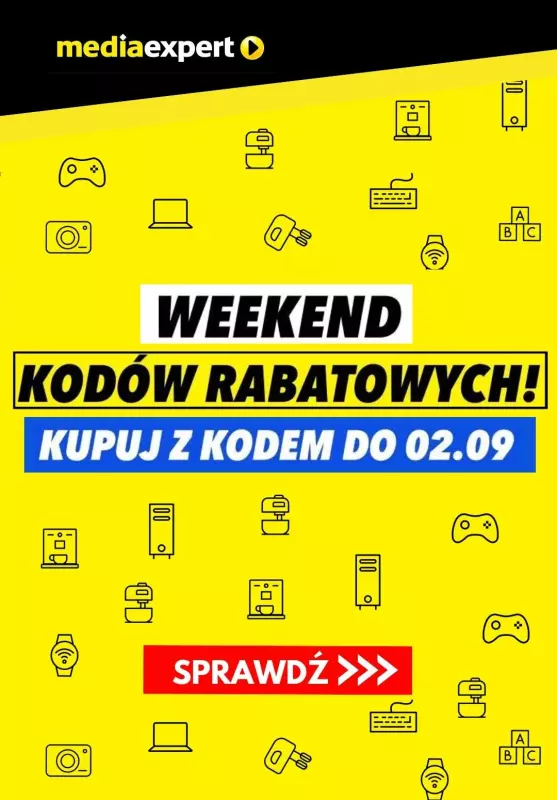 Media Expert - gazetka promocyjna Weekend kodów rabatowych! od piątku 30.08 do poniedziałku 02.09