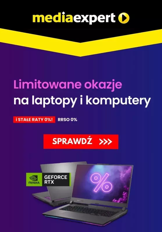 Media Expert - gazetka promocyjna Limitowane okazje na laptopy i komputery od poniedziałku 02.09 