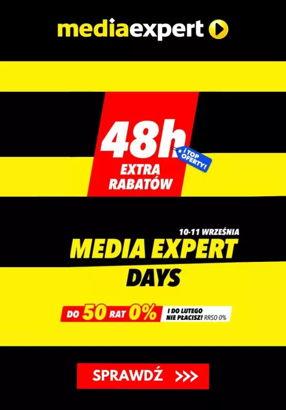 Media Expert - gazetka promocyjna 48h extra rabatów! od wtorku 10.09 do środy 11.09