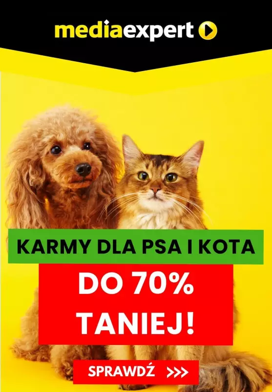 Media Expert - gazetka promocyjna Do -70% karmy dla psa i kota od czwartku 12.09 