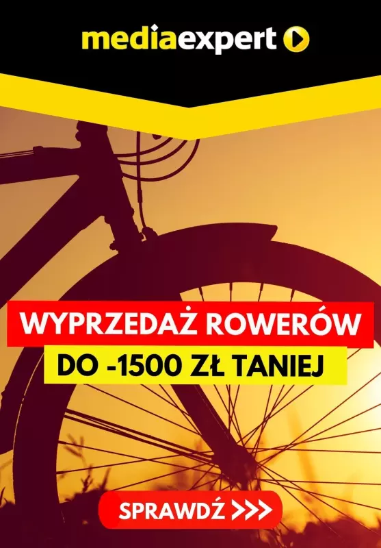 Media Expert - gazetka promocyjna Wyprzedaż rowerów: DO -1500 zł TANIEJ od środy 25.09 do niedzieli 06.10