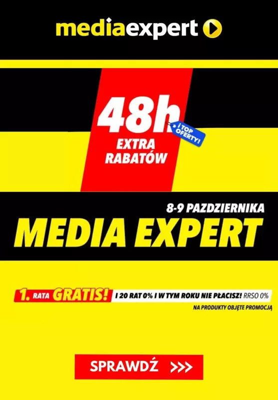 Media Expert - gazetka promocyjna 48h extra rabatów! od wtorku 08.10 do środy 09.10