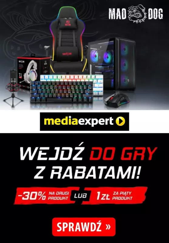 Media Expert - gazetka promocyjna -30% na drugi produkt dla graczy Mad Dog od soboty 09.11 do czwartku 05.12