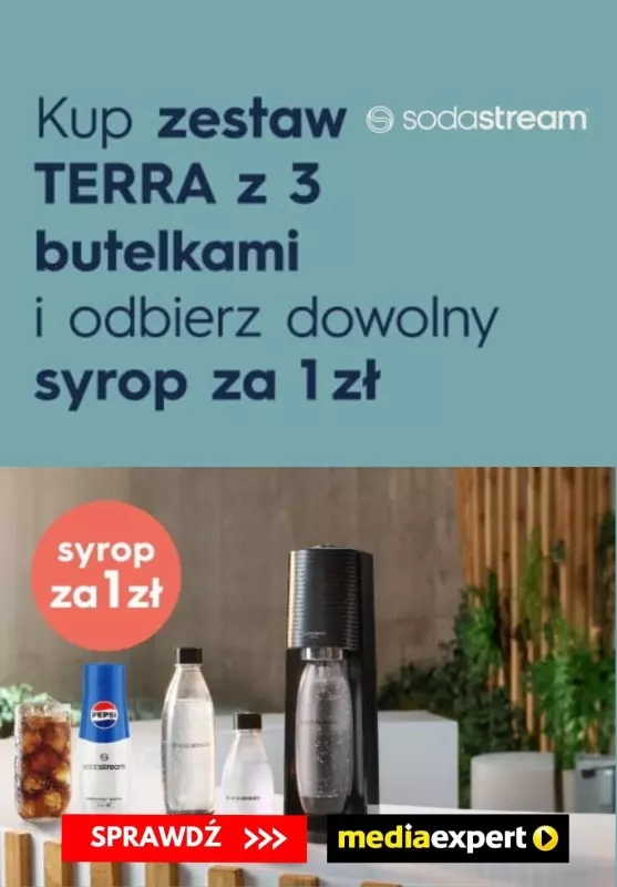 Media Expert - gazetka promocyjna 1zł za syrop przy zakupie zestawu sodastream od poniedziałku 18.11 do niedzieli 08.12