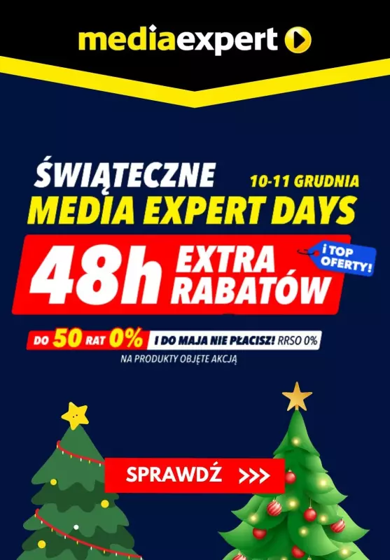 Media Expert - gazetka promocyjna Świąteczne 48h extra rabatów od wtorku 10.12 do środy 11.12