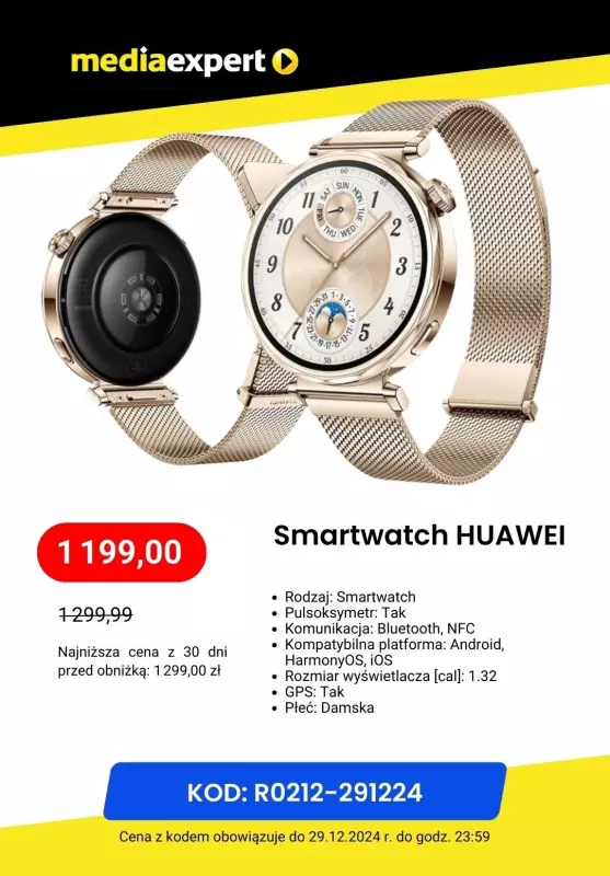 Media Expert - gazetka promocyjna Smartwatche HUAWEI w supercenach! od środy 11.12 do niedzieli 29.12 - strona 5