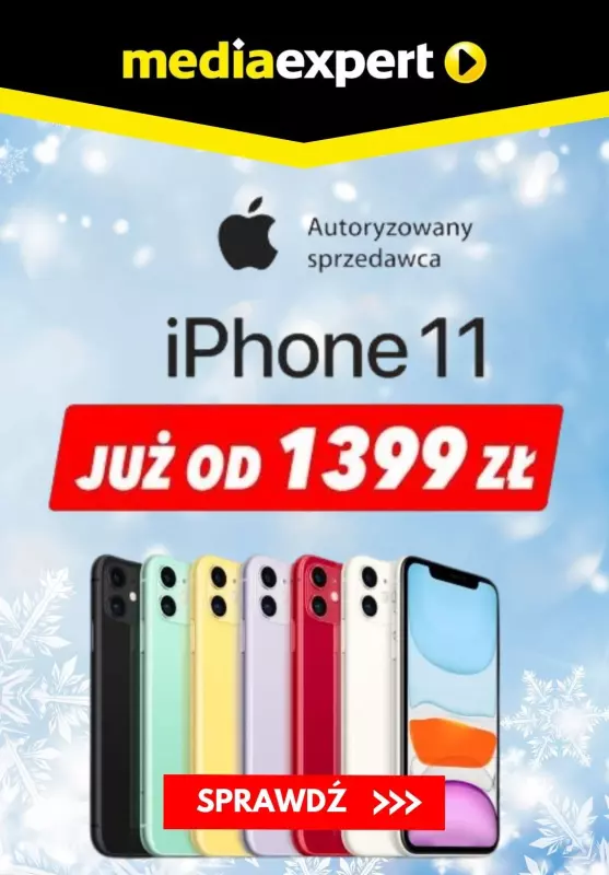 Media Expert - gazetka promocyjna iPhone 11 już od 1399 zł od piątku 20.12 do wtorku 31.12