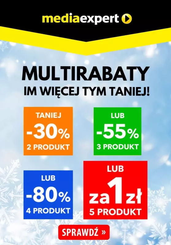 Media Expert - gazetka promocyjna Multirabaty! 1 zł za piąty produkt z kodem! od piątku 10.01 do czwartku 06.02