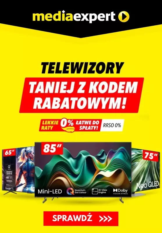 Media Expert - gazetka promocyjna Telewizory taniej z kodem rabatowym od środy 29.01 do piątku 31.01