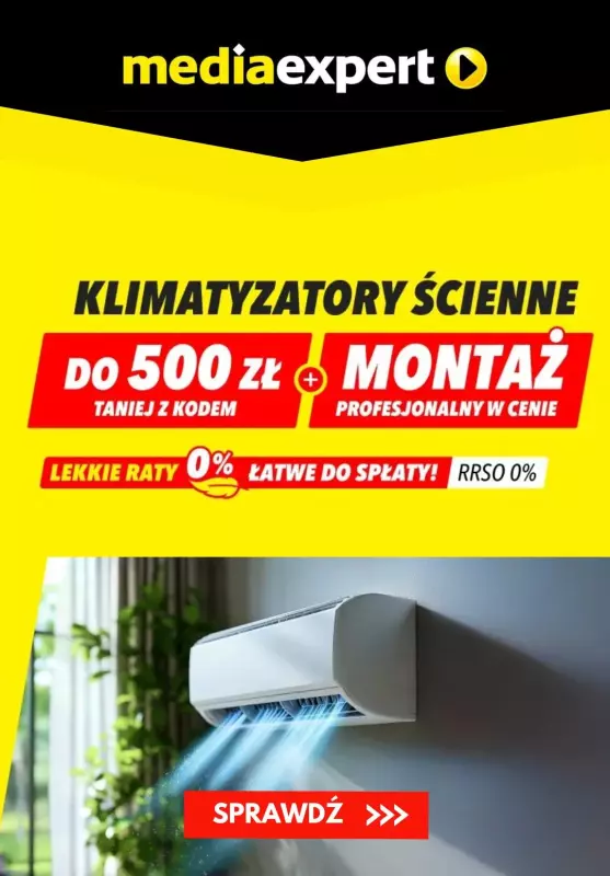 Media Expert - gazetka promocyjna Klimatyzatory ścienne taniej z kodem od poniedziałku 09.06 