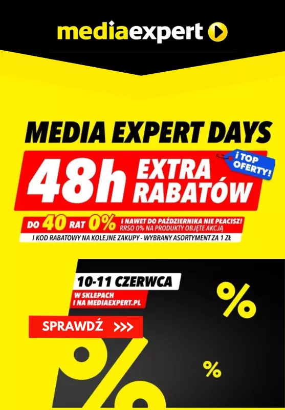 Media Expert - gazetka promocyjna 48h extra rabatów! od wtorku 10.06 do środy 11.06