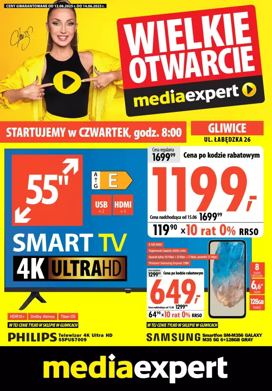 Media Expert - gazetka promocyjna Gliwice: WIELKIE OTWARCIE już w czwartek: 12.06! od czwartku 12.06 do soboty 14.06