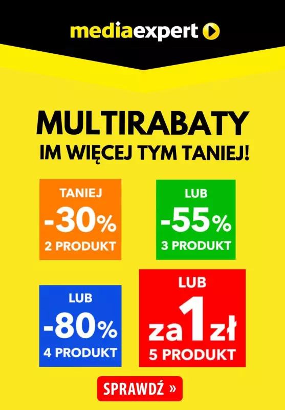 Media Expert - gazetka promocyjna Multirabaty! 1 zł za piąty produkt z kodem! od czwartku 12.06 
