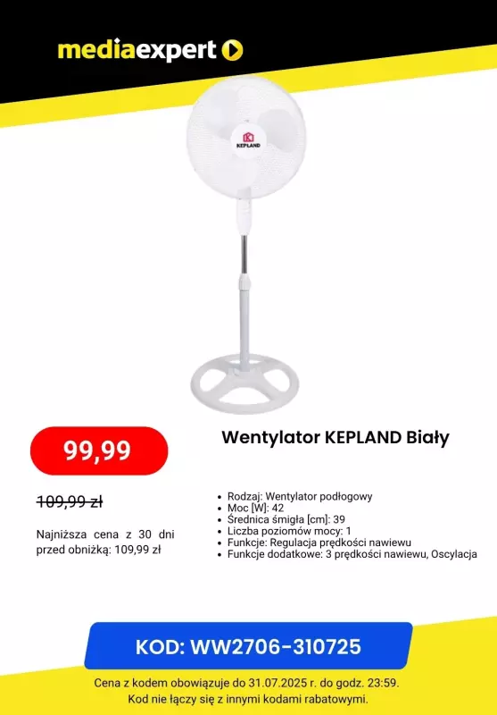 Media Expert - gazetka promocyjna Wentylatory i klimatory na lato   - strona 3