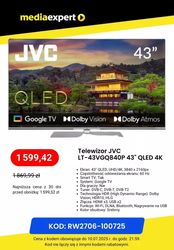 Media Expert - gazetka promocyjna Telewizory taniej z kodem rabatowym   - strona 2