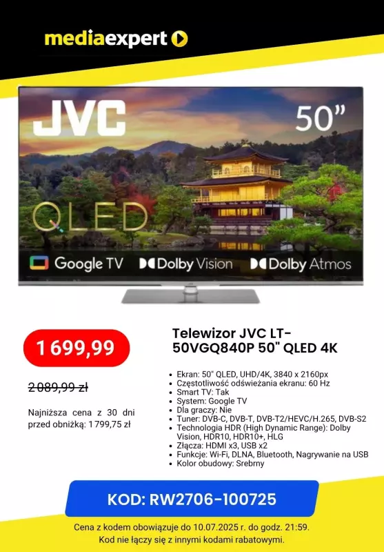 Media Expert - gazetka promocyjna Telewizory taniej z kodem rabatowym   - strona 3