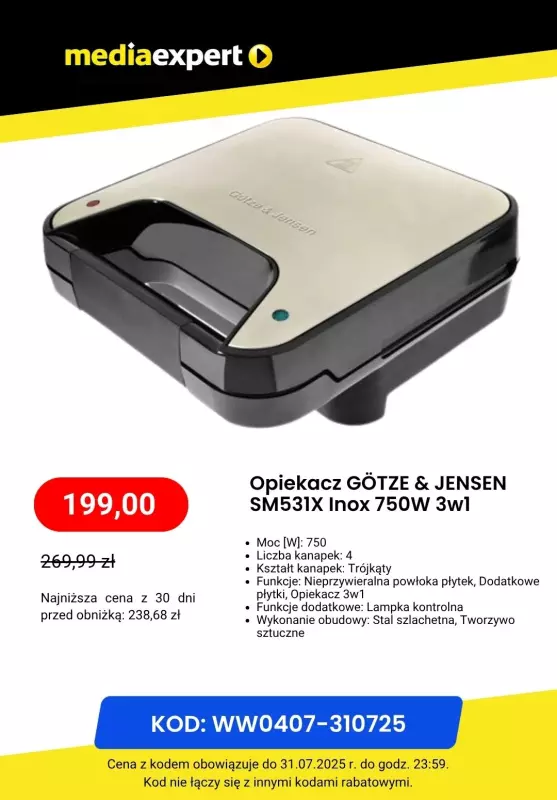 Media Expert - gazetka promocyjna Małe AGD marki GÖTZE&JENSEN taniej z kodem   - strona 3