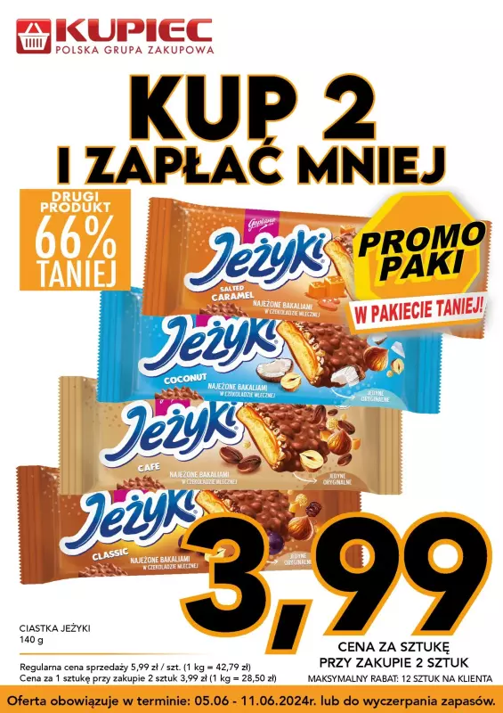 Kupiec - gazetka promocyjna Promopaki od środy 05.06 do wtorku 11.06