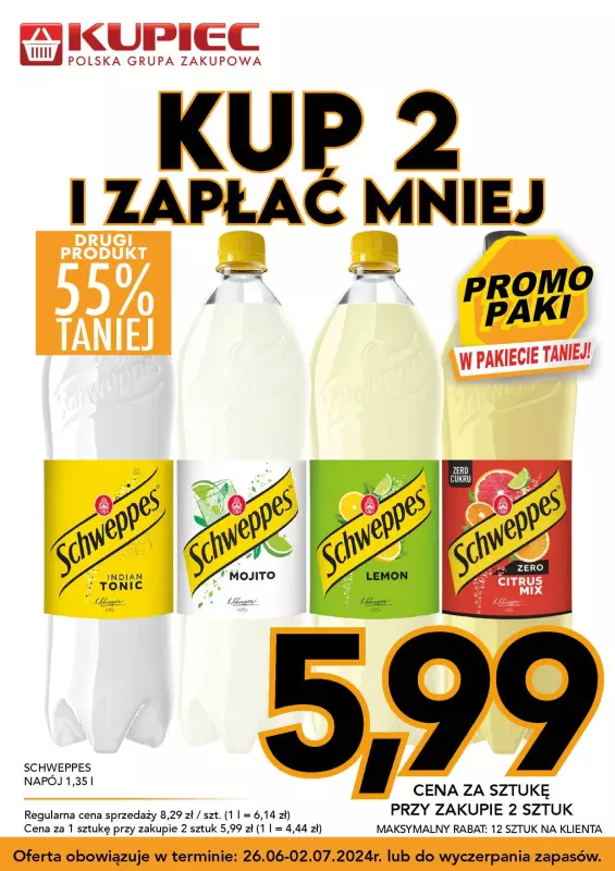 Kupiec - gazetka promocyjna Promopaki od środy 26.06 do wtorku 02.07