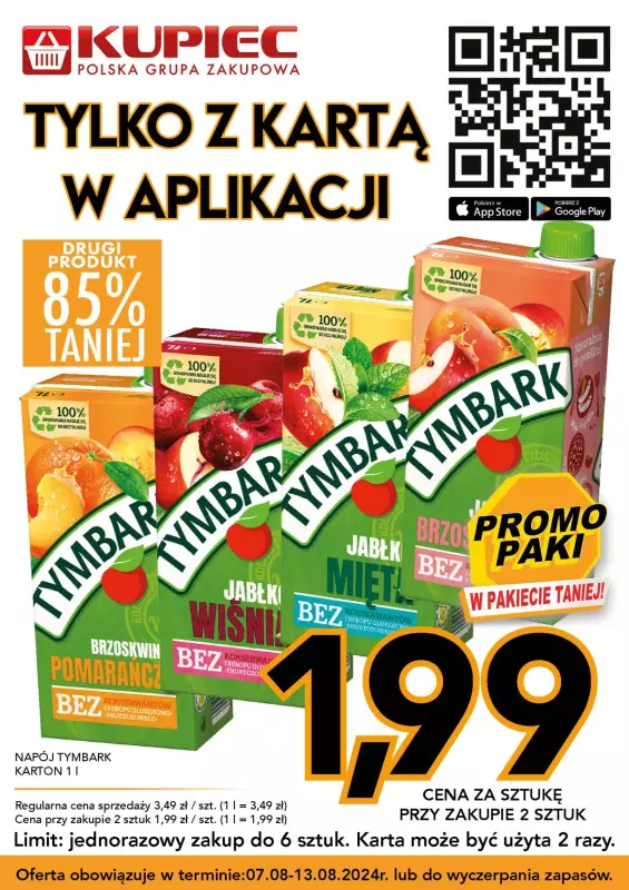 Kupiec - gazetka promocyjna Promopaki od środy 07.08 do wtorku 13.08