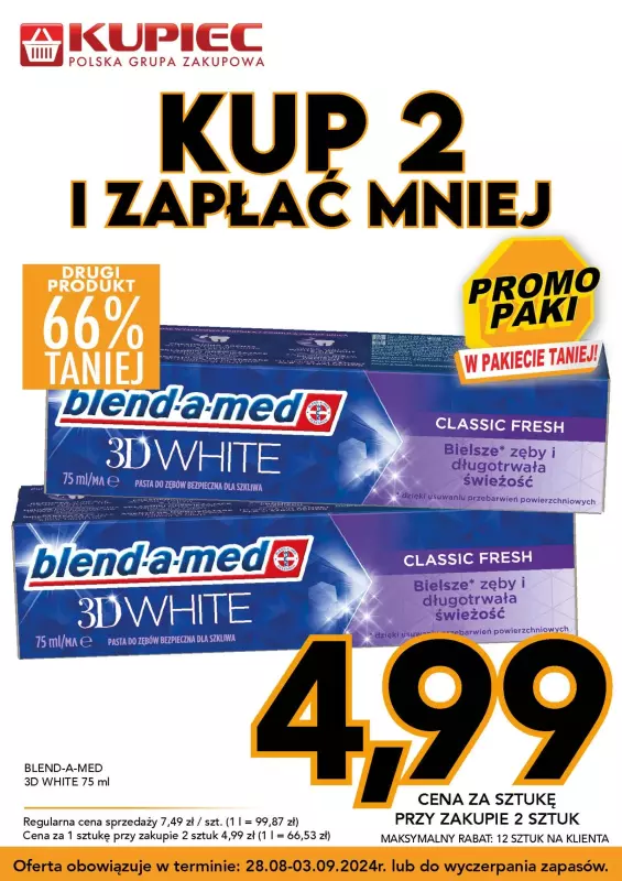 Kupiec - gazetka promocyjna Promopaki od piątku 30.08 do wtorku 03.09