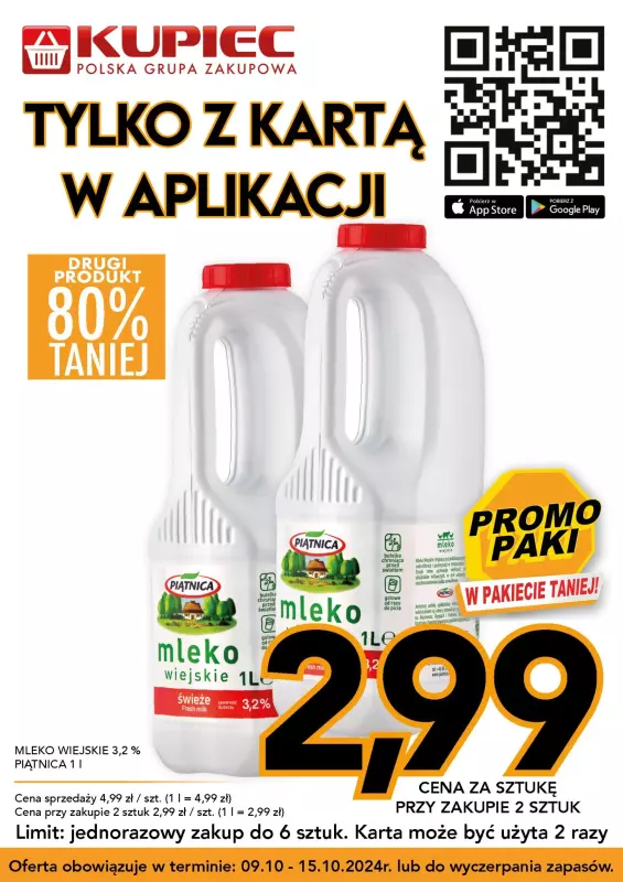 Kupiec - gazetka promocyjna Promopaki od środy 09.10 do wtorku 15.10