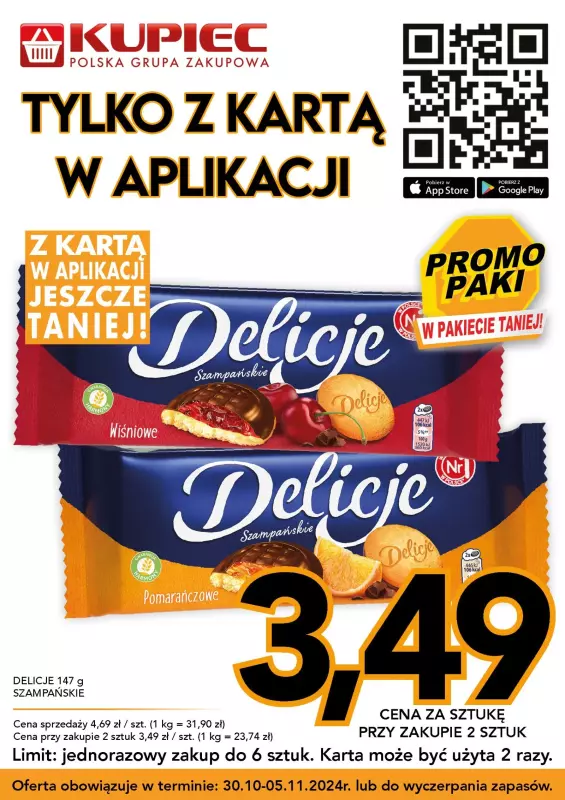 Kupiec - gazetka promocyjna Promopaki od środy 30.10 do wtorku 05.11