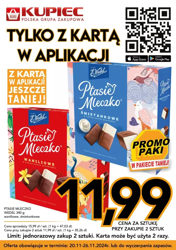 Kupiec - gazetka promocyjna Promopaki od środy 20.11 do wtorku 26.11