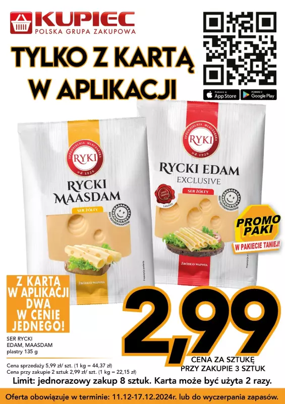 Kupiec - gazetka promocyjna Promopaki od środy 11.12 do wtorku 17.12