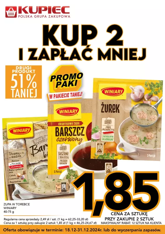 Kupiec - gazetka promocyjna Promopaki od środy 18.12 do wtorku 31.12 - strona 6