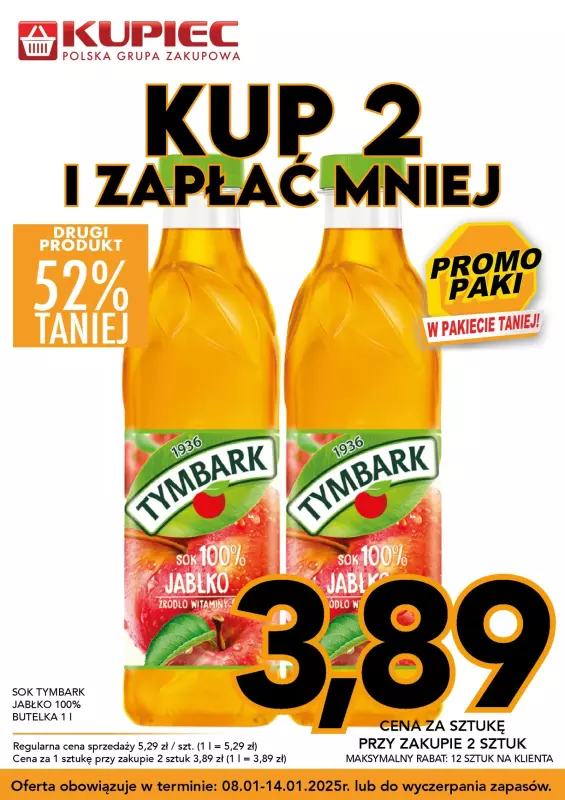 Kupiec - gazetka promocyjna Promopaki od środy 08.01 do wtorku 14.01