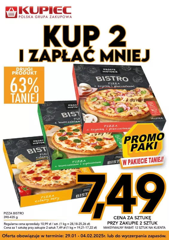 Kupiec - gazetka promocyjna Promopaki od środy 29.01 do wtorku 04.02