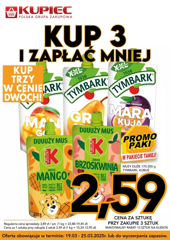 Kupiec - gazetka promocyjna Promopaki od środy 19.03 do wtorku 25.03 - strona 3