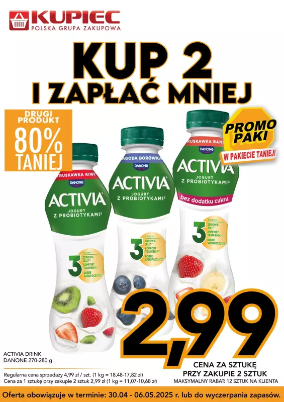Kupiec - gazetka promocyjna Promopaki od środy 30.04 do wtorku 06.05