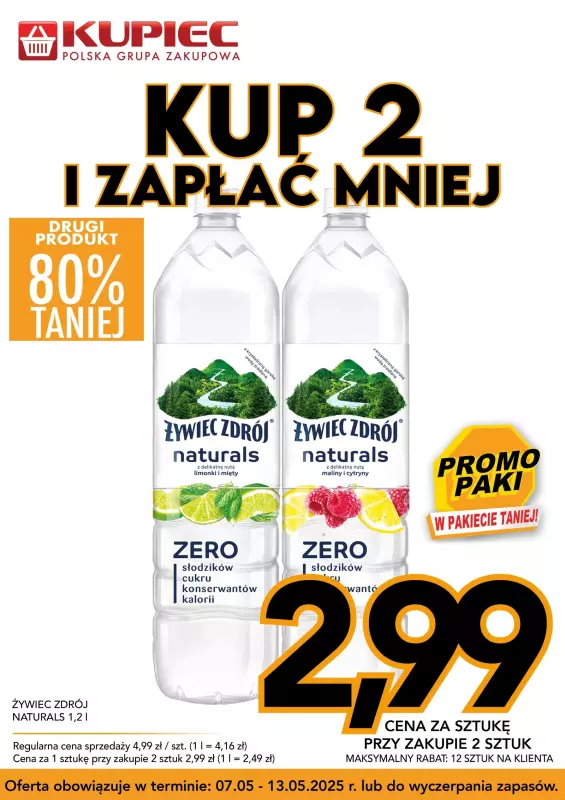 Kupiec - gazetka promocyjna Promopaki od środy 07.05 do wtorku 13.05